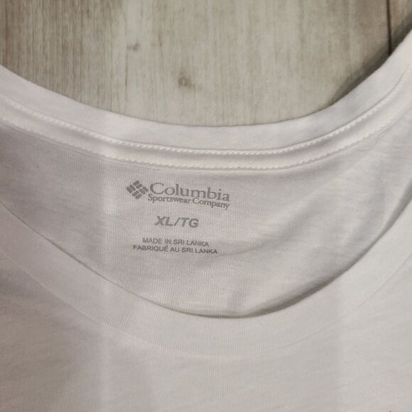 Columbia Lookout Ridge Short Sleeve Tee White Red Graphic Women Size XL - Picture 4 of 8
